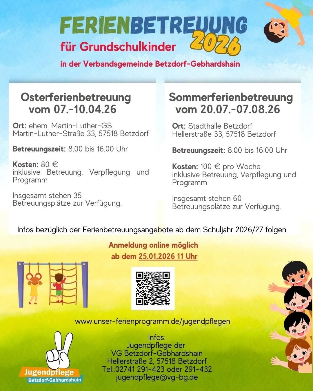 Bild Sommerferienfreizeit Plakat Übersicht