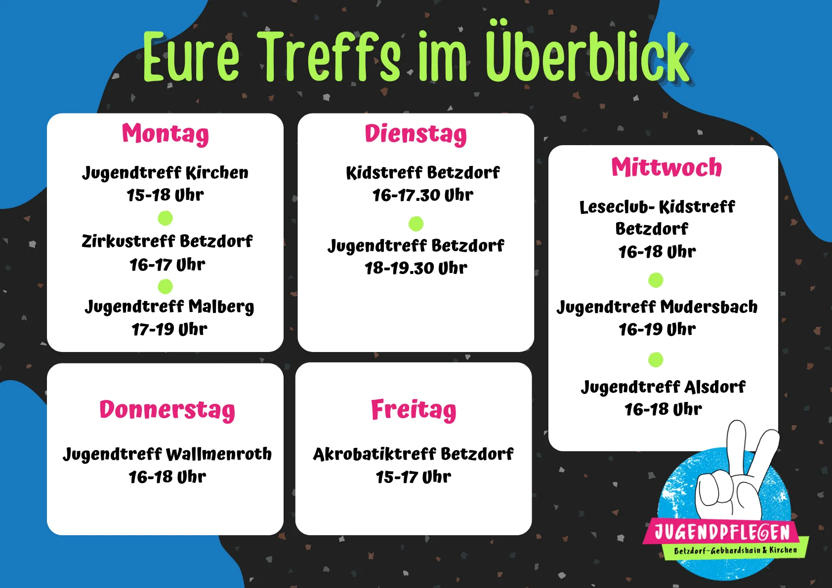 Übersicht Jugendtreff Angebote Jugendpflegen